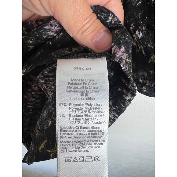 Madewell Hopewell Puff Sleeve‎ Cropped Top Size Large Ikat Floral Print - Picture 5 of 11